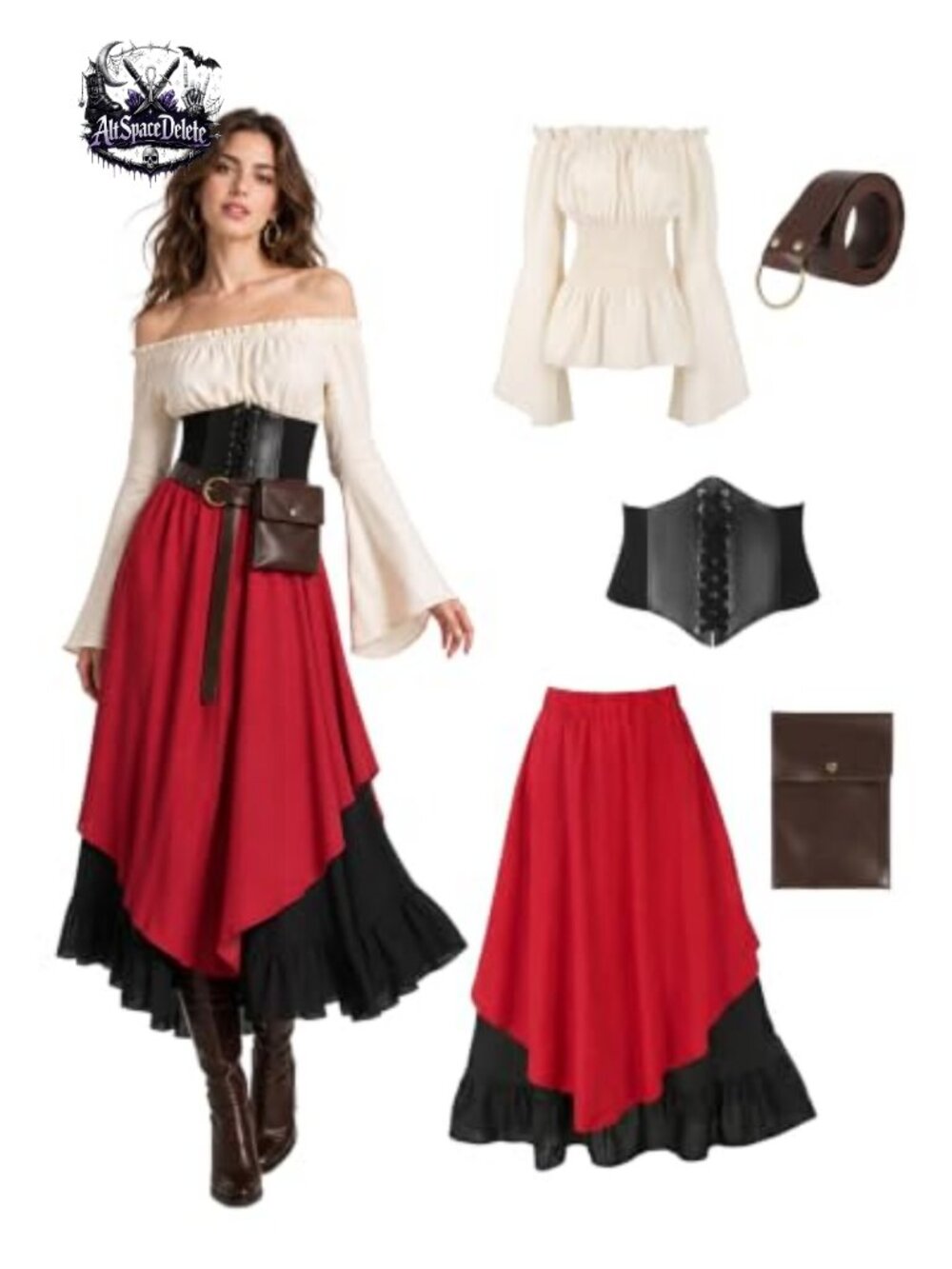 Women's Renaissance Costume Medieval Fancy Dress Cosplay